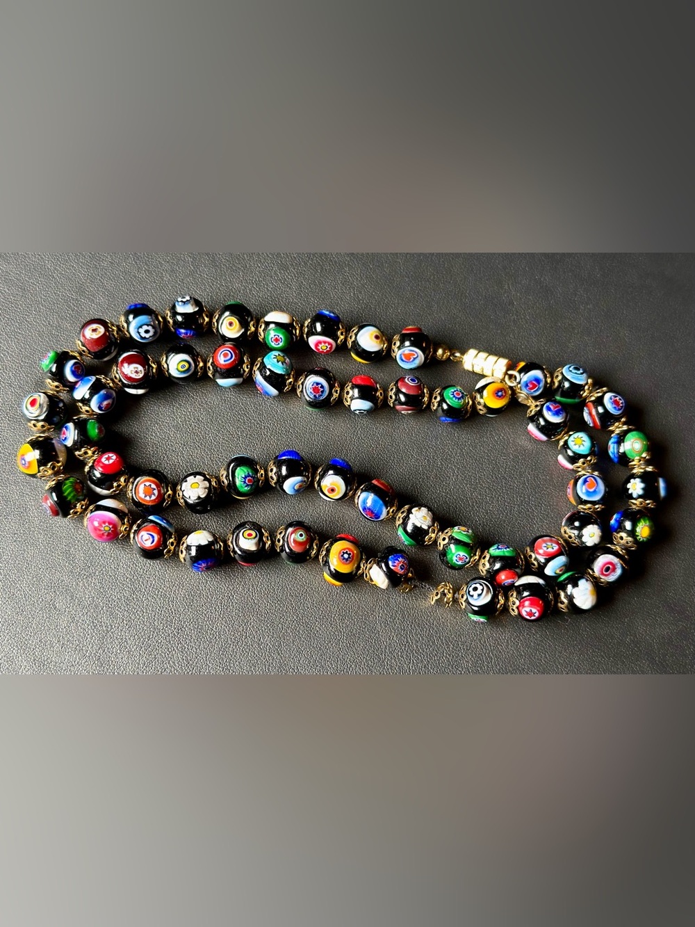 vtg Murano Glass bead Necklace